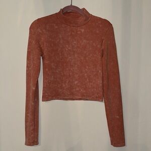 Aeropostale Orange Fitted Crop Bodysuit